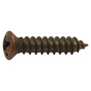 MIDWEST FASTENER Sheet Metal Screw, #8 x 3/4 in, Antique Copper Steel Oval Head Phillips Drive, 30 PK 63298